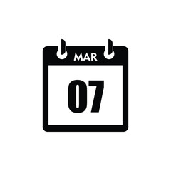 calender icon, 07 march icon with white background