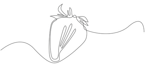 continuous line of strawberry fruit slices.one line drawing of strawberry slices.single line vector illustration of fruit and vegetable concept.isolated white background