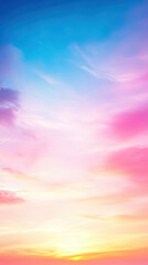 Obraz premium Dreamy gradient in cotton candy pink and soft sky blue hues