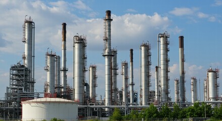 Obraz premium Photo of a sturdy oil refinery plant