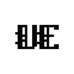 Obraz premium VE monogram logo design letter text name symbol monochrome logotype alphabet character simple logo