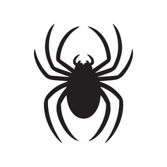 Minimalist Stylized Spider Silhouette - Black and White Art