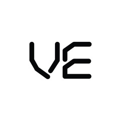 Obraz premium VE monogram logo design letter text name symbol monochrome logotype alphabet character simple logo