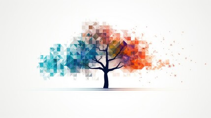 minimalist pixel trees