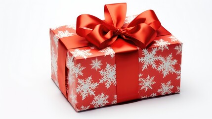 Obraz premium snowflakes corner gift ribbon