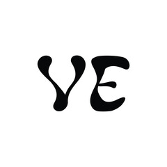 VE monogram logo design letter text name symbol monochrome logotype alphabet character simple logo