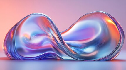 Abstract gold prisms, fluid design, 3d render, Generative AI