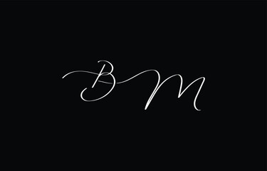 A minimal yet stylish depiction of white cursive lettering forming BM on a dark background, symbolizing elegance and simplicity.