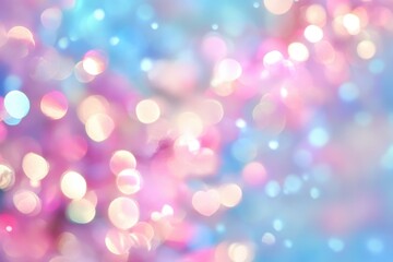 Obraz premium Pastel Pink and Blue Bokeh Lights Abstract Background