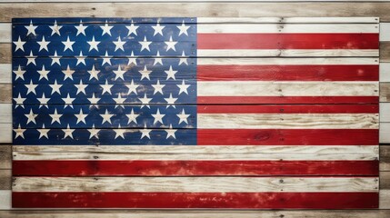 Fototapeta premium rustic america flag wood