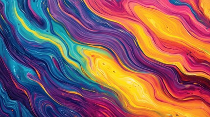 Fototapeta premium Vibrant Hues: A Symphony of Color in Fluid Acrylics