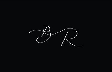 A minimal yet stylish depiction of white cursive lettering forming BR on a dark background, symbolizing elegance and simplicity.