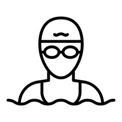 Open Water Swimming Vector Icon