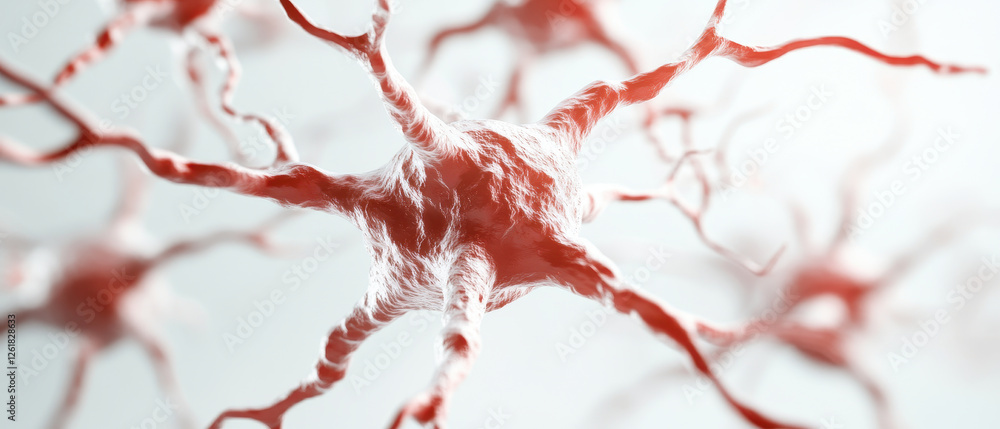 Poster neurons with intricate structures and connections, showcasing their complexity and beauty