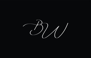 A minimal yet stylish depiction of white cursive lettering forming BW on a dark background, symbolizing elegance and simplicity.