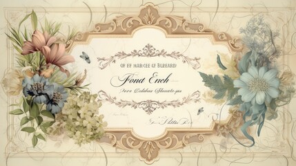 floral gift certificate vintage