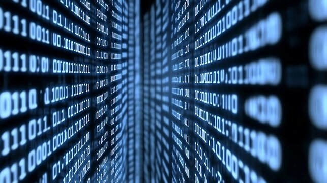 Abstract binary code background.