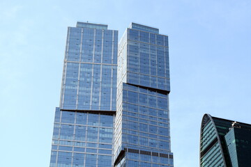 Fototapeta premium The City of Capitals is a mixed-use complex composed of two skyscrapers and an office building located on plot 9 in the Moscow International Business Center in Moscow, Russia.