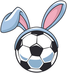 Obraz premium soccer football creative art with rabbit hear