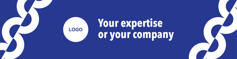 template banner LinkedIn blue and white color
