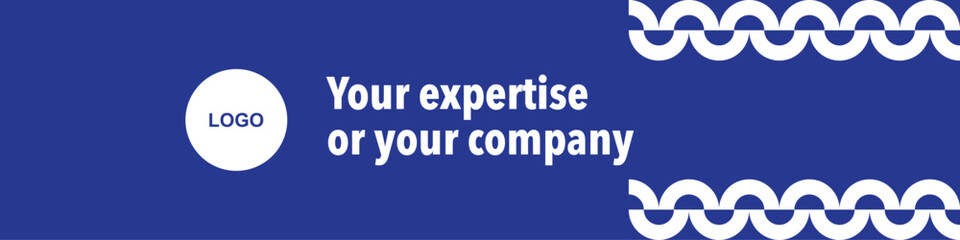 template banner LinkedIn blue and white color
