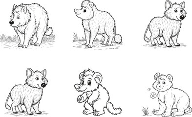 Obraz premium Monkeys vector with white background