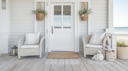 weathered front door white