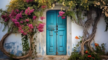 Fototapeta premium shape blue door