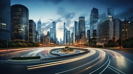 Obraz premium traffic curving road