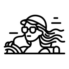 Female Driver Vector Icon
