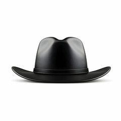 Plain black hat mockup on a white background