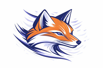 Obraz premium Fox Head Vector Illustration, for logos, educational graphics, nature posters. Generative AI