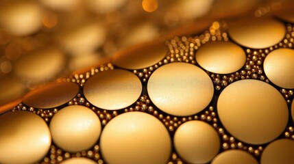 luxurious gold polka dots border