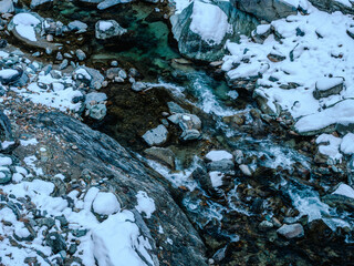 Dramatic view of a river waving in winter, Oboke Gorge in Tokushima Prefecture in Japan, Travel or outdoor, High resolution over 50MP