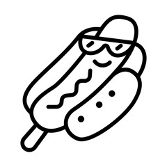 Hot Dog Stick Vector Icon