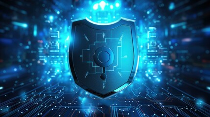 shield cyber security blue