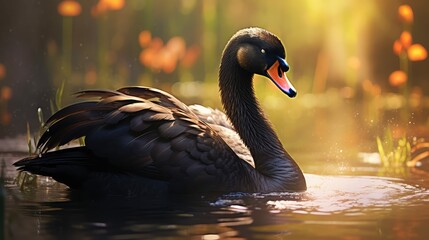 Fototapeta premium glistening black feathers