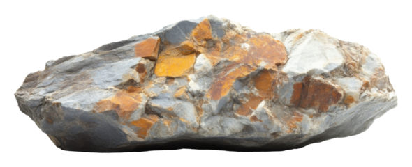 Large natural rock with mineral deposits, geology concept
