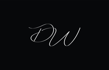 A minimal yet stylish depiction of white cursive lettering forming DW on a dark background, symbolizing elegance and simplicity.