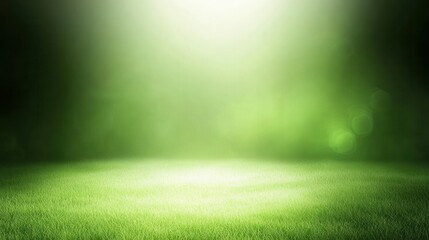 Naklejka premium Serene Green Grass Field with Soft Lighting