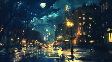 night view of the city