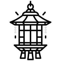 Kaaba Lantern Vector Icon