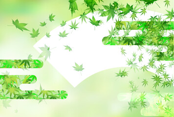 新緑　もみじ　葉　背景