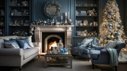 cozy blue and silver christmas
