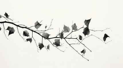 contrast fall leaves black and white