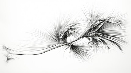 palm line drawing plants