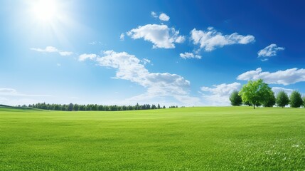 Fototapeta premium peaceful lawn with blue sky