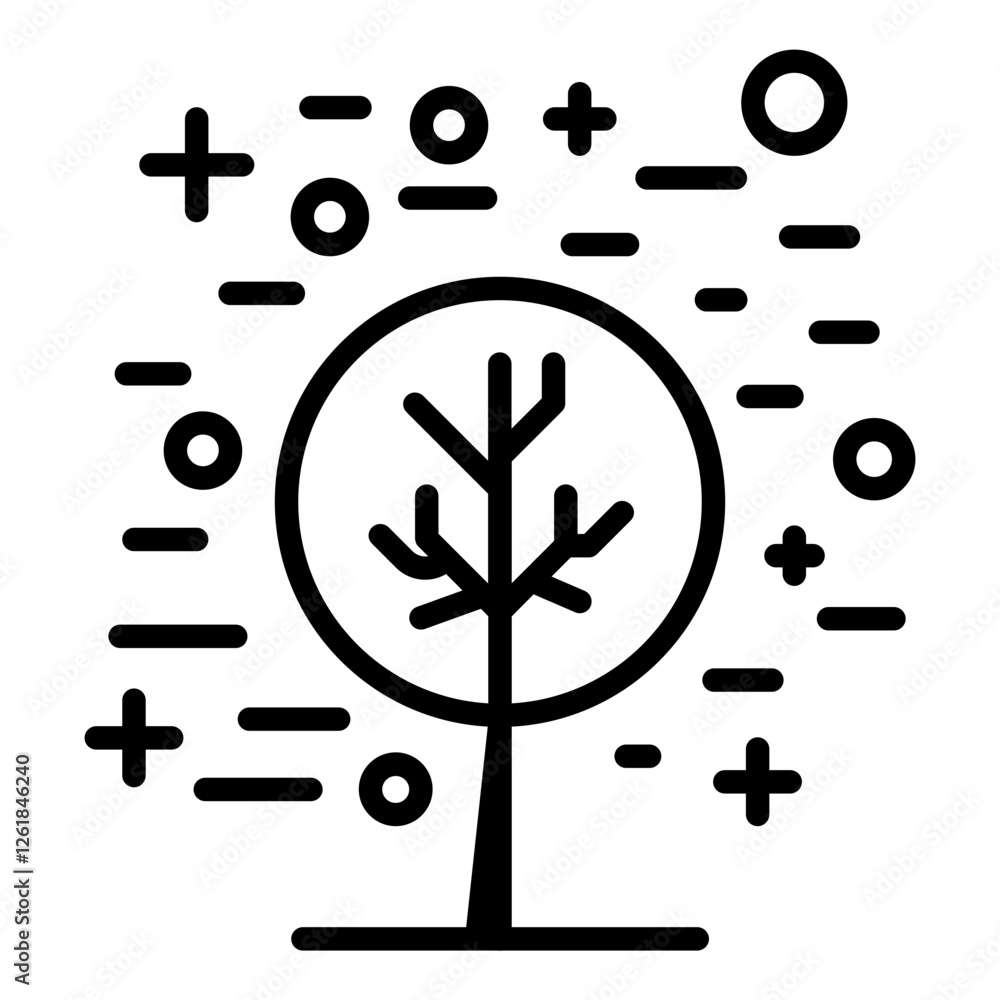 Poster tree pollen sensitivity vector icon