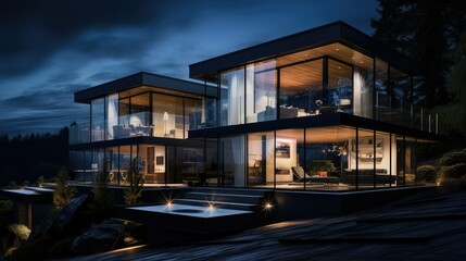 Fototapeta premium house houses at night