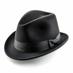 Plain black hat mockup on a white background